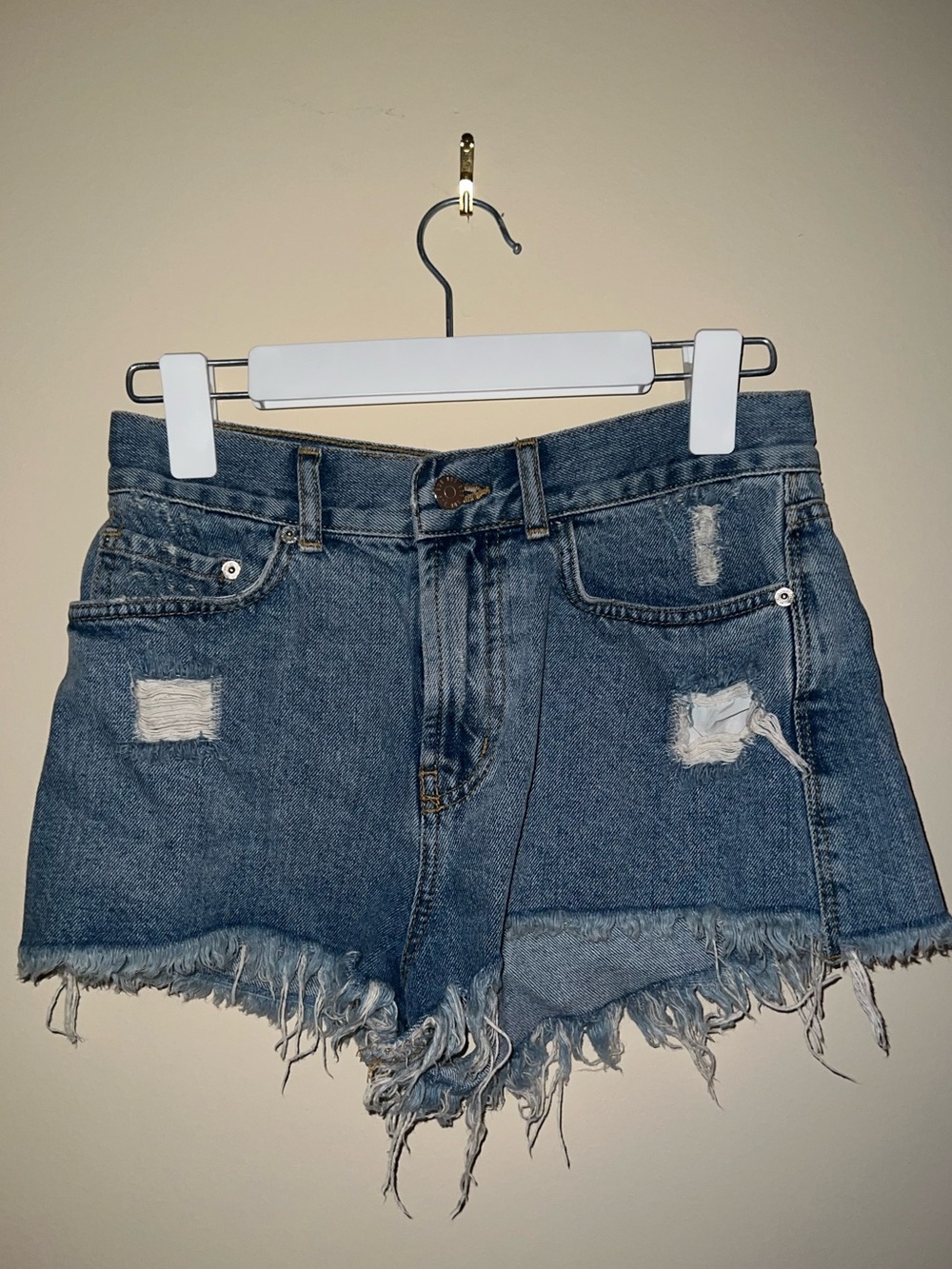 BDG Blue Distressed Denim Cutoff Shorts